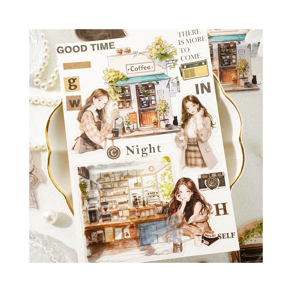 Leisurely Prelude Series PET Stickers 15 Pcs 6 styles image 2