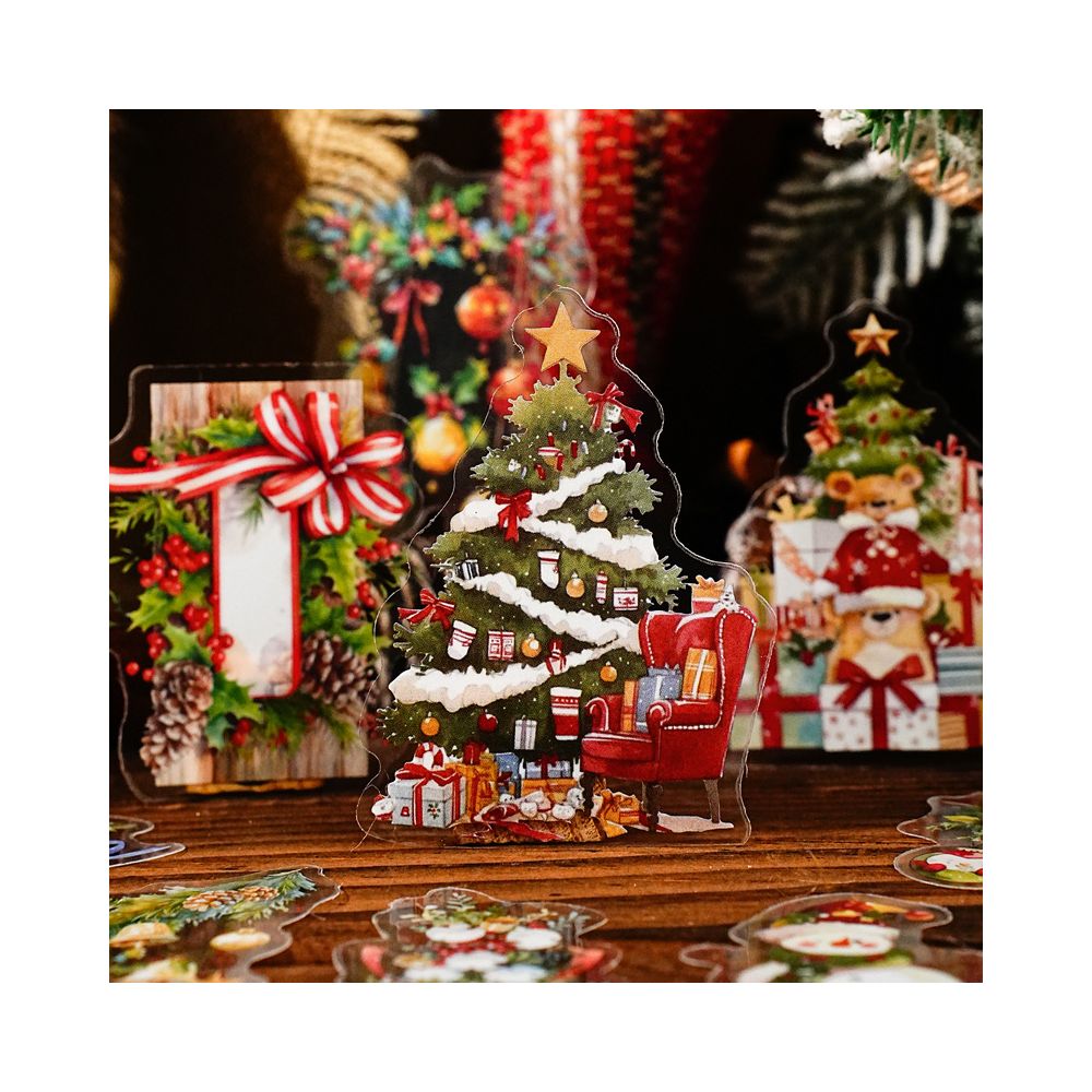 Christmas Surprise Night Series PET Stickers 15 Sheets 6 Types image 1