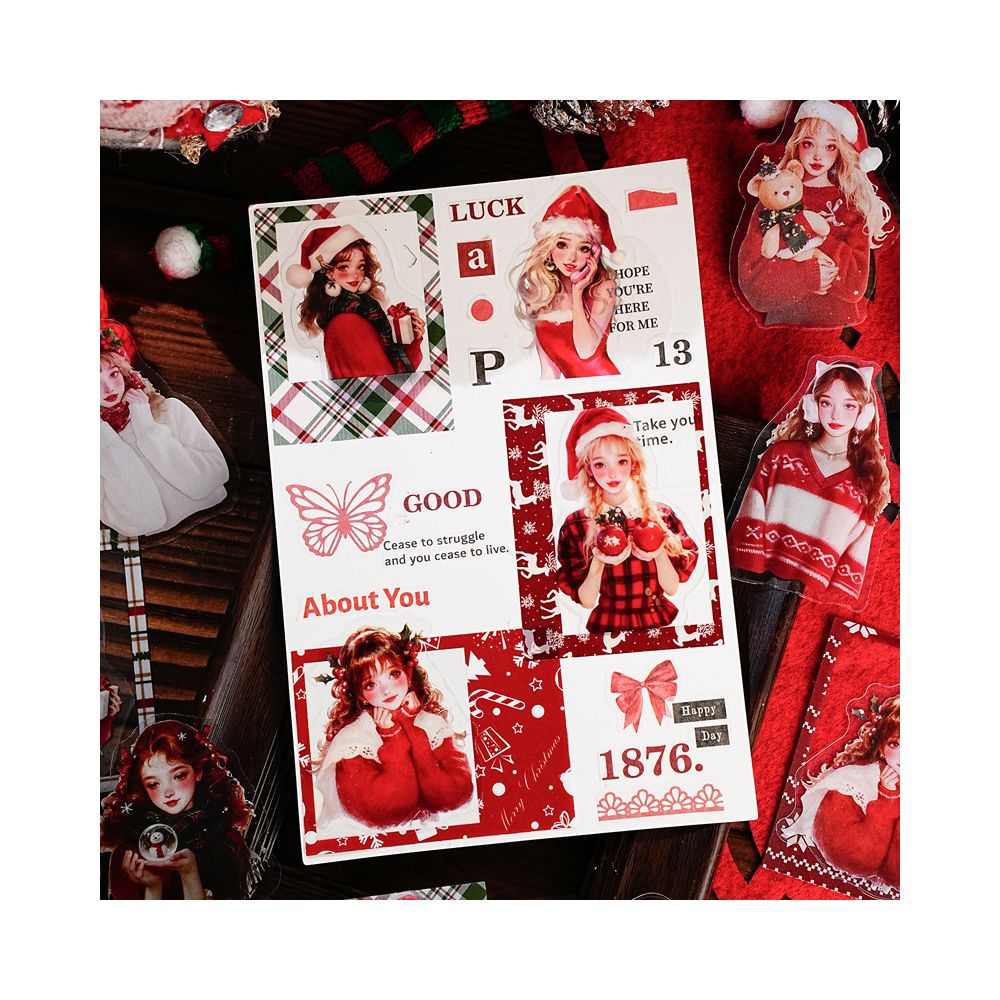 Christmas Surprise Night Series PET Stickers 15 Sheets 6 Types image 2