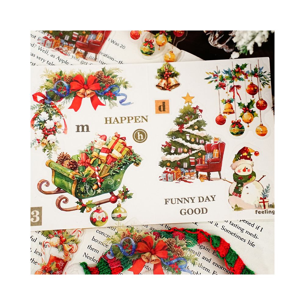 Christmas Surprise Night Series PET Stickers 15 Sheets 6 Types image 3