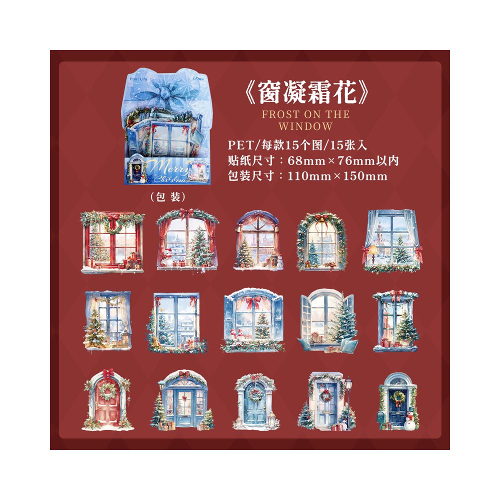 Christmas Surprise Night Series PET Stickers 15 Sheets 6 Types image 9