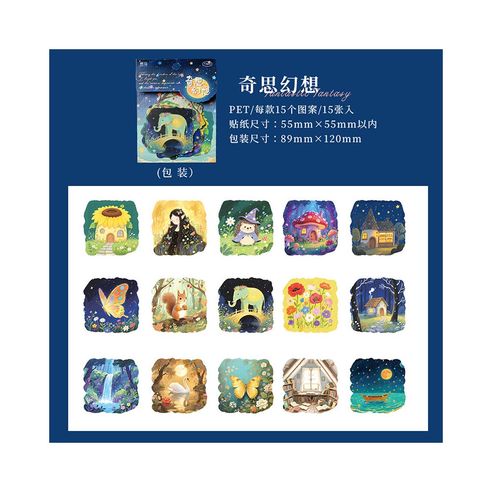 Light Direction Series Different Theme PET Stickers 15 Sheets 4 Types image 7