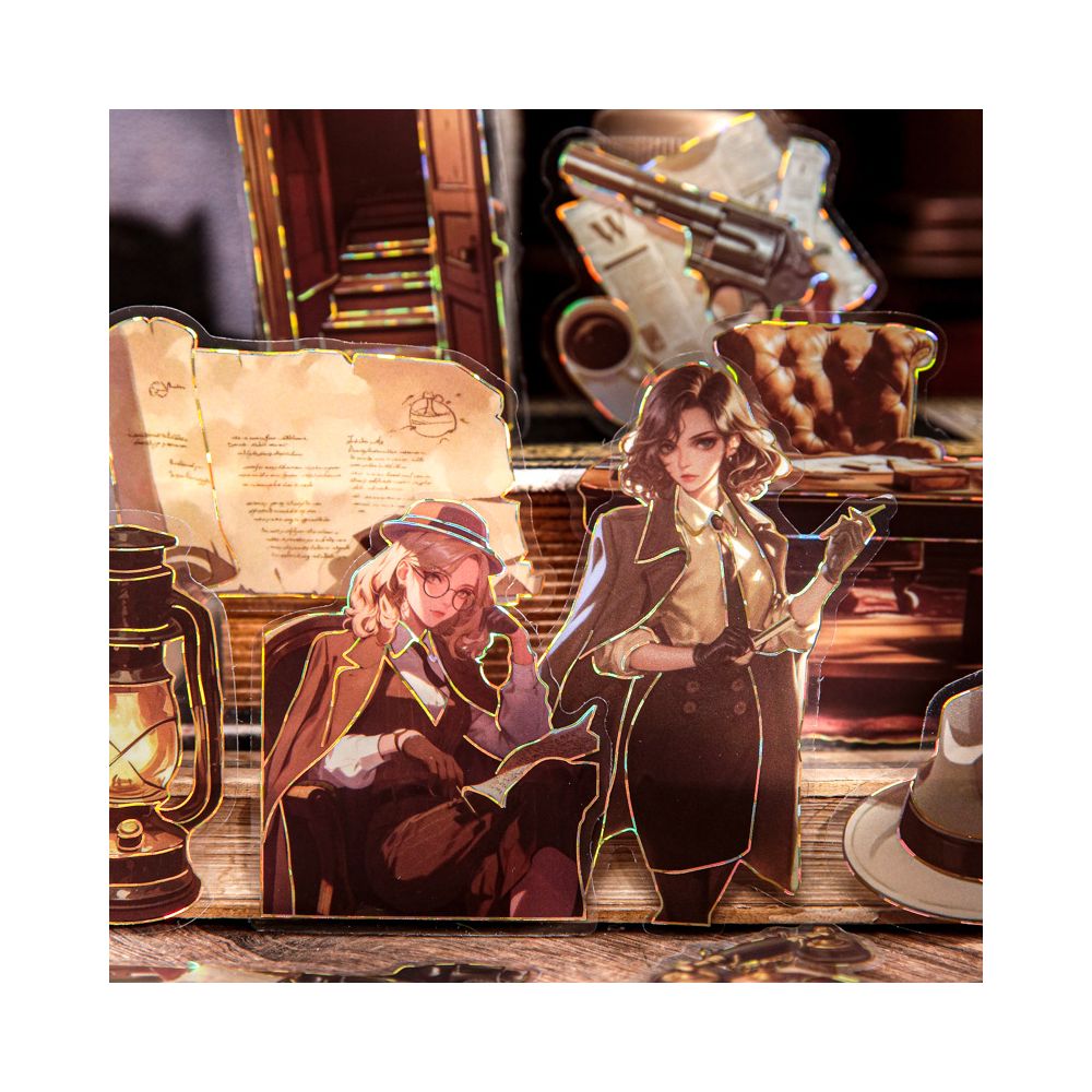 Detective Memo Series Retro PET Stickers 4 Styles image 1