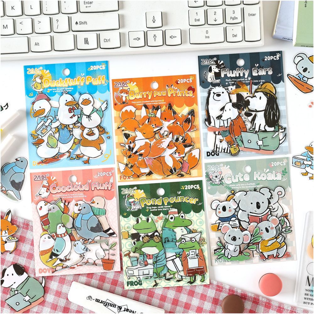 Cartoon theme PET sticker pack 20 pcs 5 styles image 2