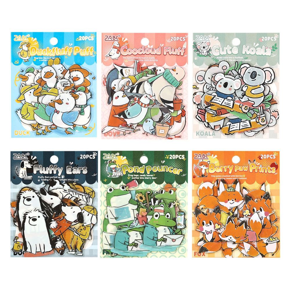 Cartoon theme PET sticker pack 20 pcs 5 styles image 4