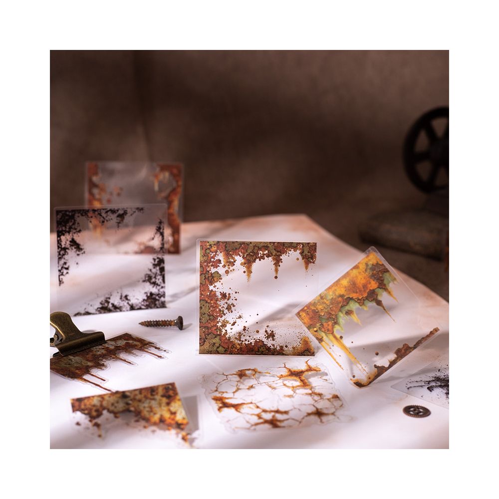 Mottled rust crack series retro PET Stickers 6 Styles 20 Pcs image 2