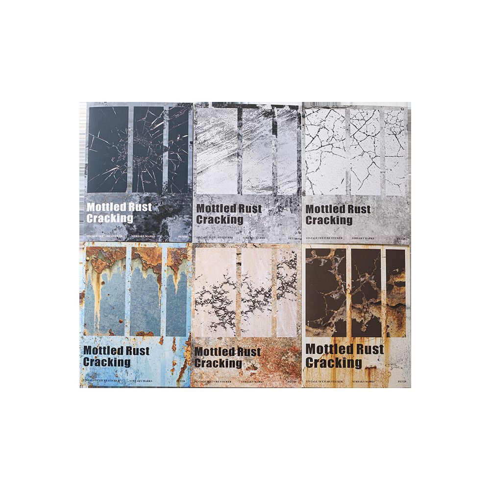 Mottled rust crack series retro PET Stickers 6 Styles 20 Pcs image 4