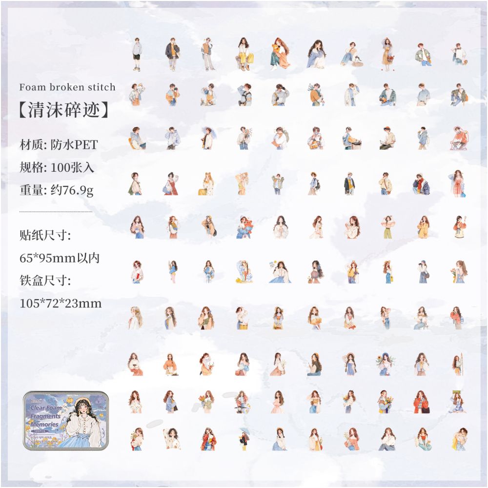 Age of Poetry PET Stickers box 100 Pcs 4 Styles image 7