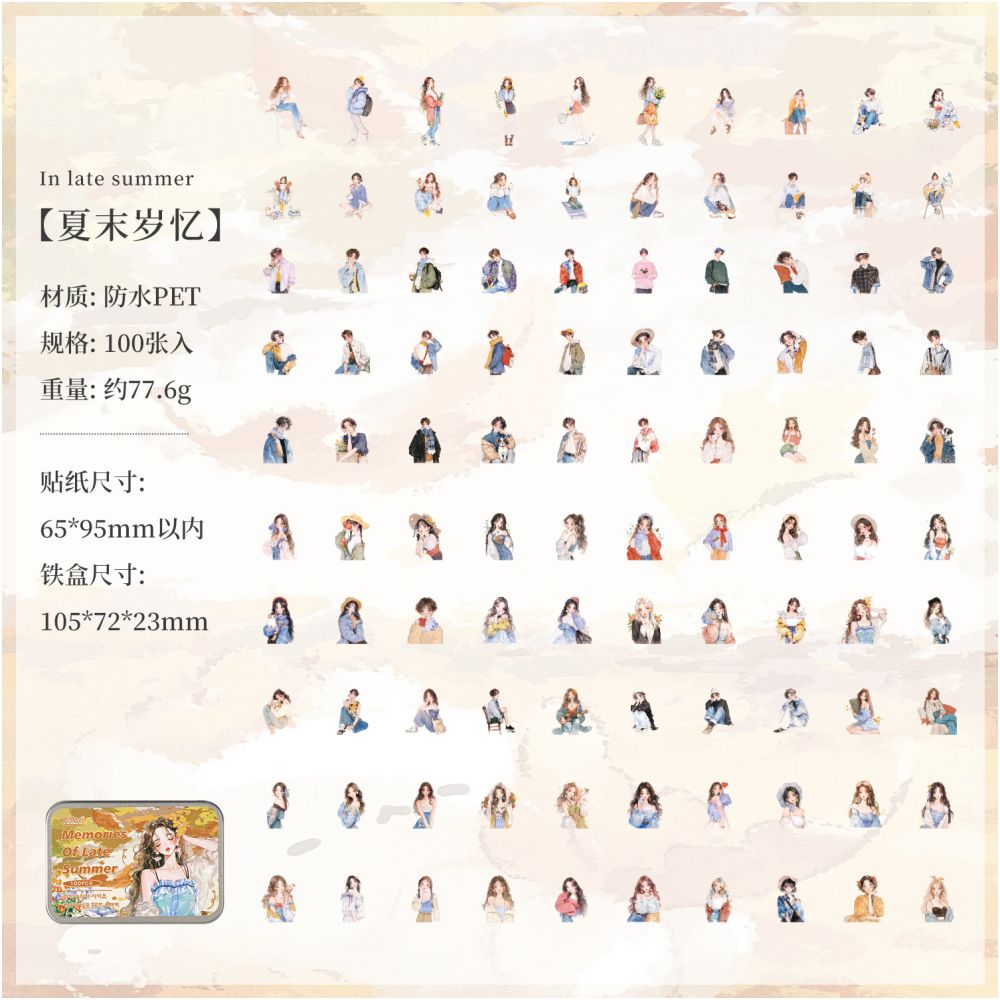Age of Poetry PET Stickers box 100 Pcs 4 Styles image 8