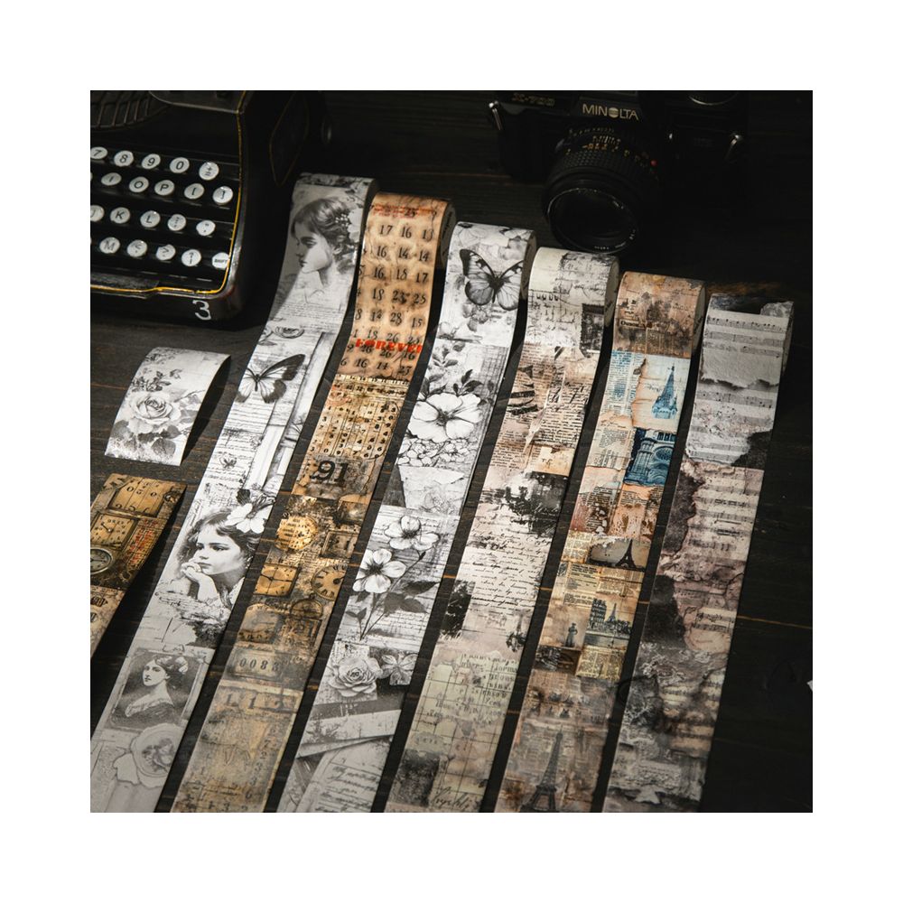 Book Page Scroll Series Retro Washi Tape 4cm 2m 6 Styles image 2