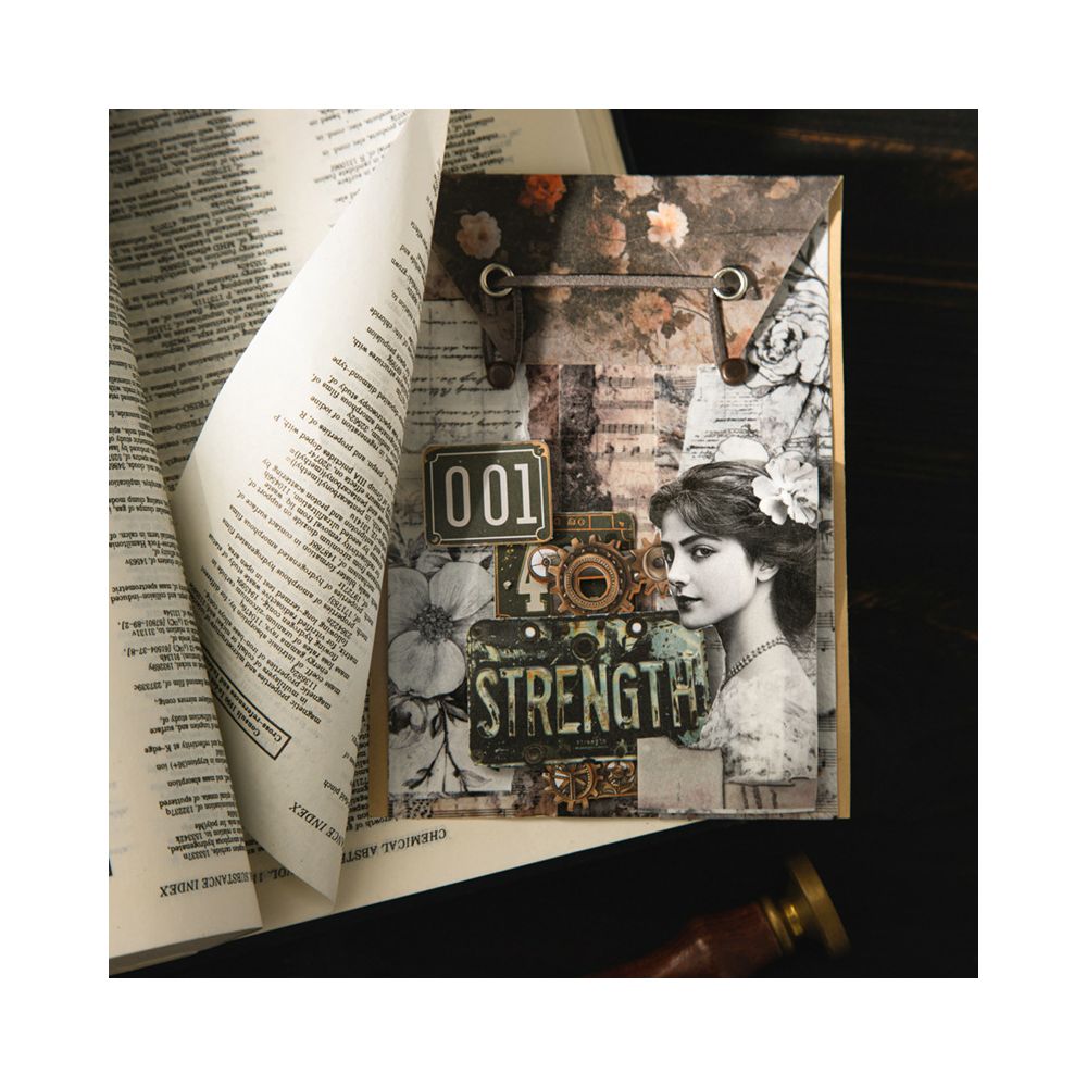 Book Page Scroll Series Retro Washi Tape 4cm 2m 6 Styles image 3