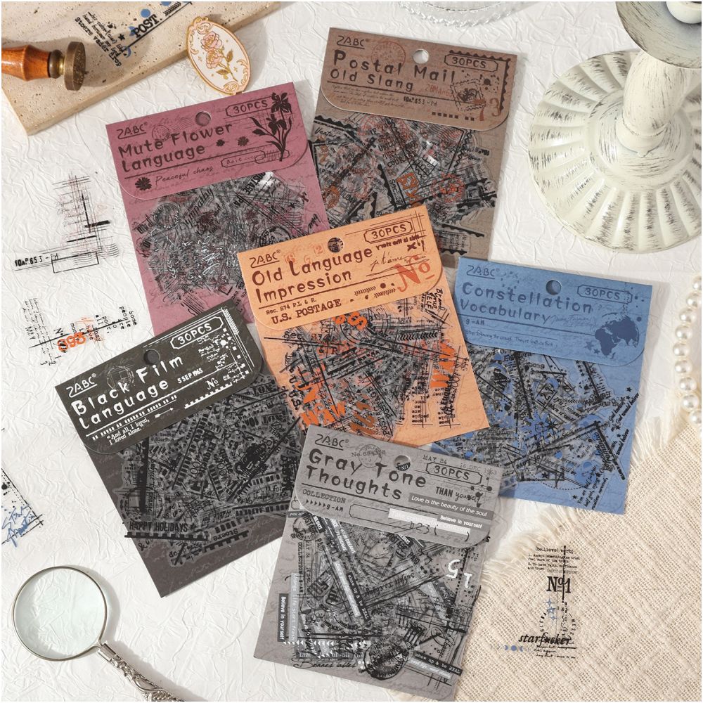 Border Story Series PET Stickers 30 Pcs 6 Styles image 0