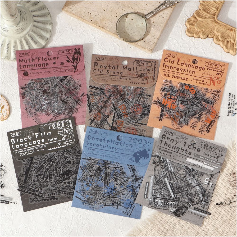 Border Story Series PET Stickers 30 Pcs 6 Styles image 1