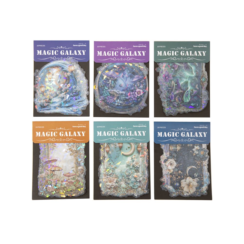 Galaxy Series Large Size PET Stickers 6 Styles 10Pcs image 4