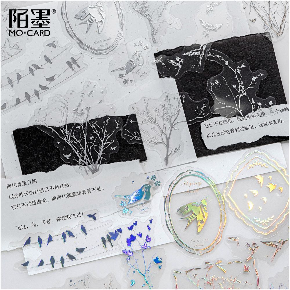 Dream Series Original Literary Silver Material 3D PET Stickers 6 types 30 Sheets image 0