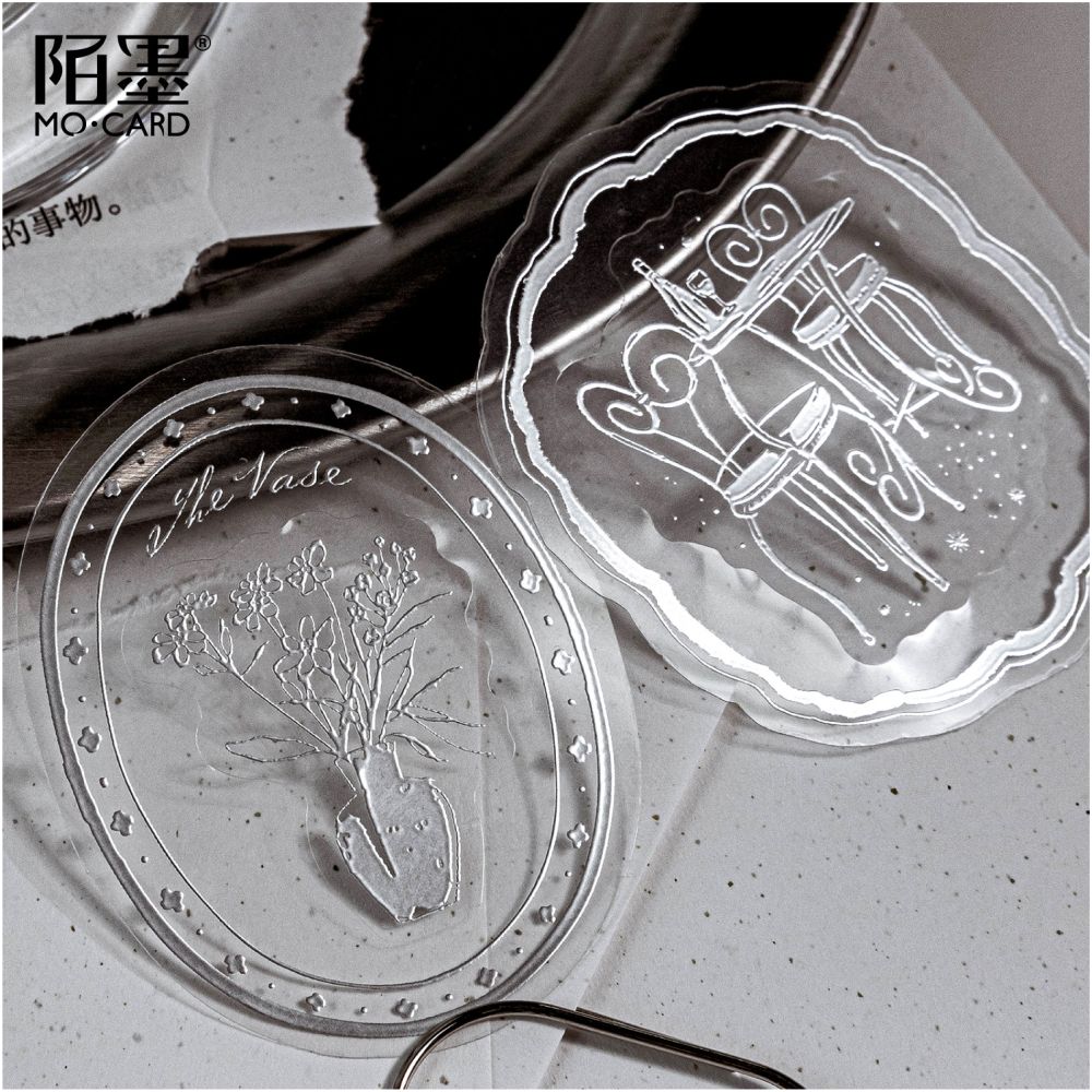 Dream Series Original Literary Silver Material 3D PET Stickers 6 types 30 Sheets image 1