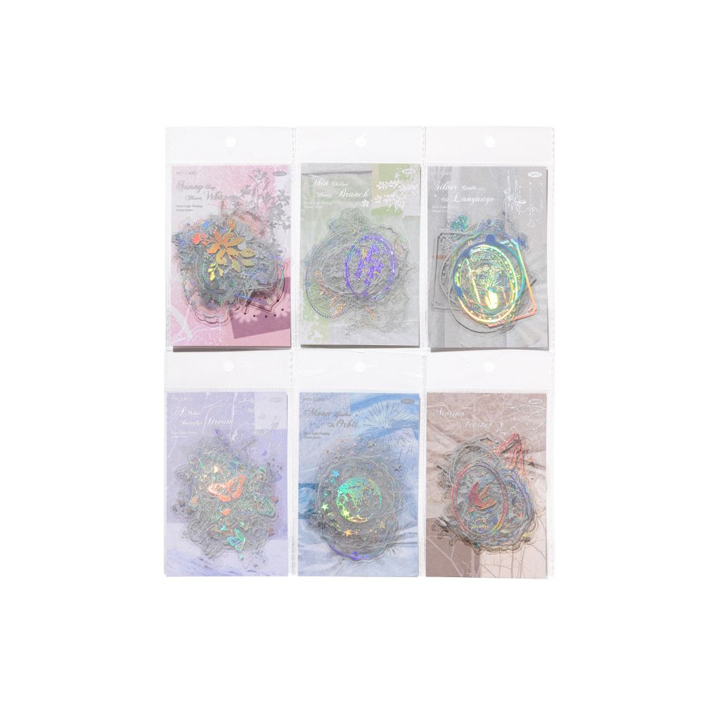 Dream Series Original Literary Silver Material 3D PET Stickers 6 types 30 Sheets image 4