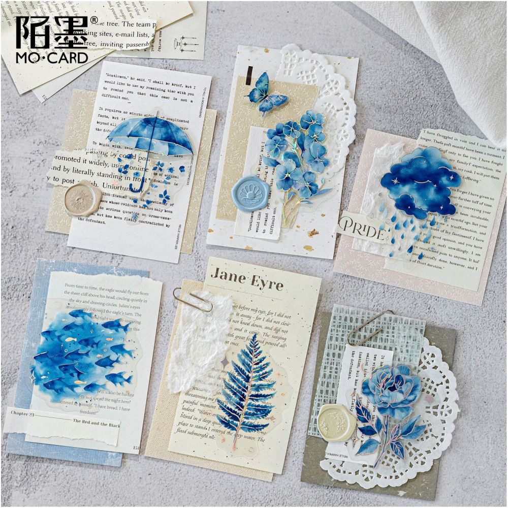 Blue Dream Series 3D PET Stickers 30 Sheets 4 Styles image 1