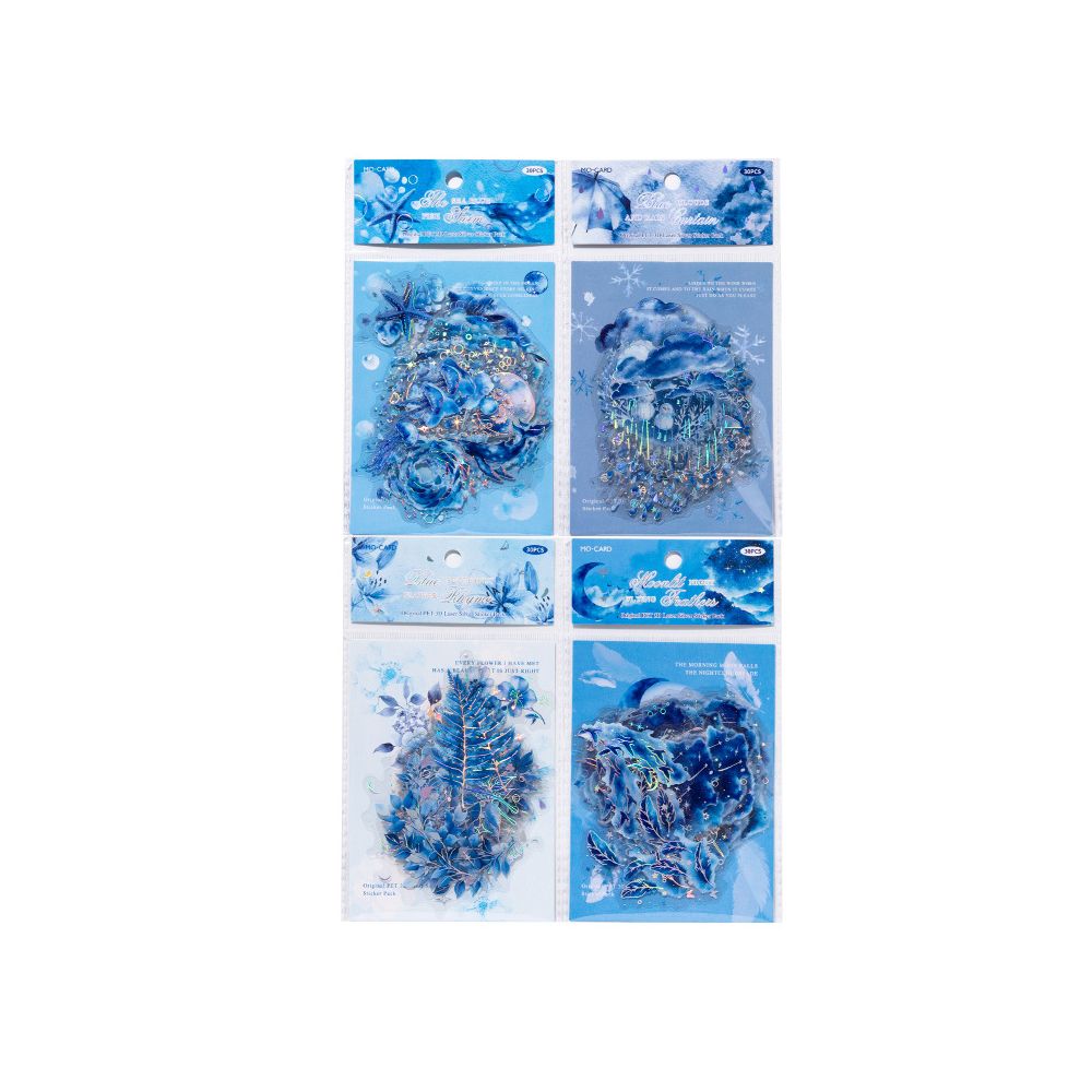Blue Dream Series 3D PET Stickers 30 Sheets 4 Styles image 4