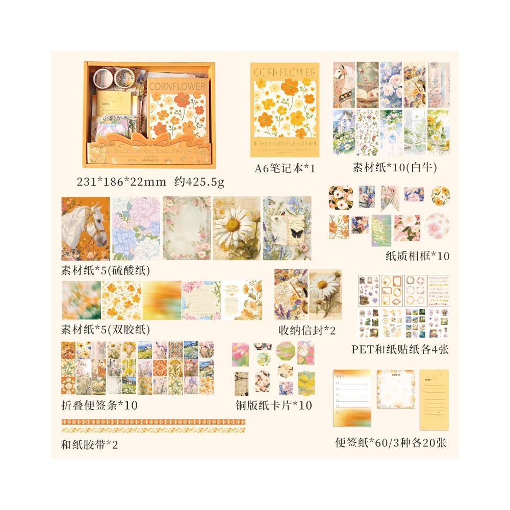 Flower Sea Series Notebook Gift Box125 pcs 2 styles image 5