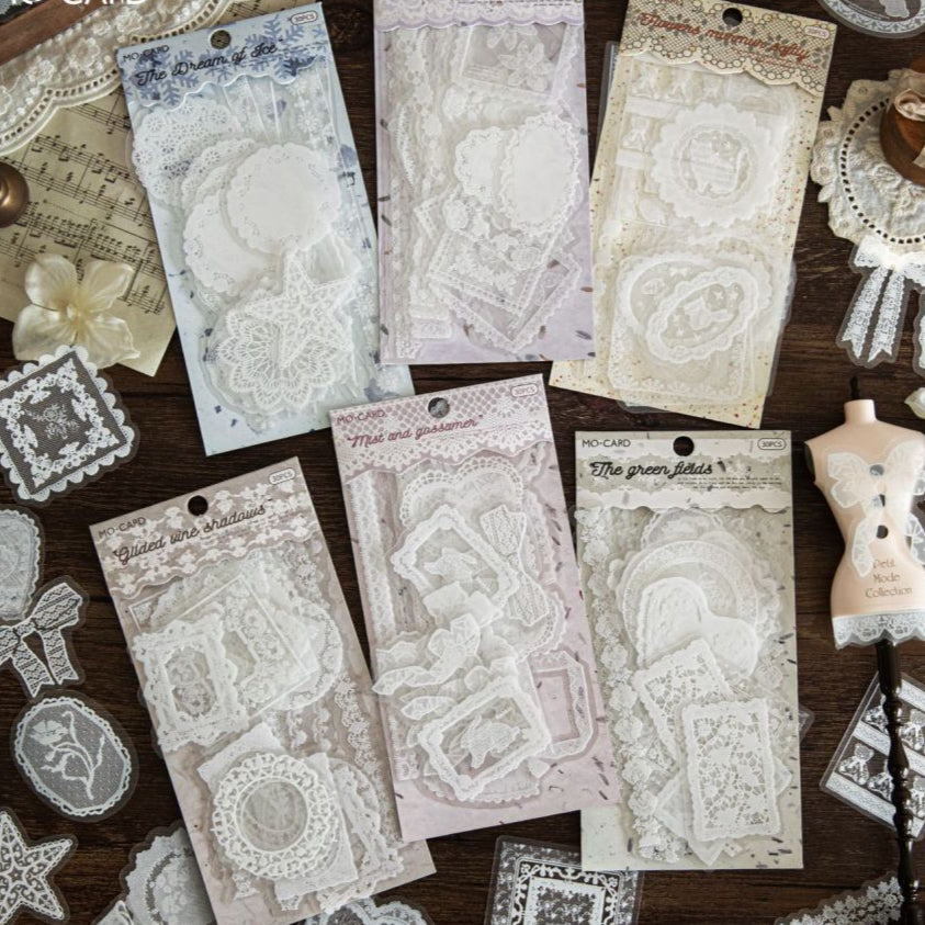 Lace Story Series Retro PET Stickers 6 Types image 2
