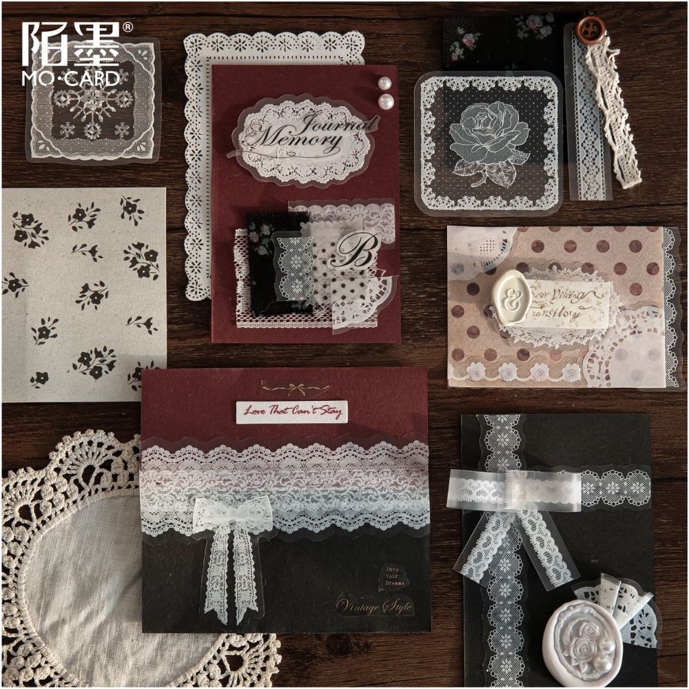 Lace Story Series Retro PET Stickers 6 Types image 4