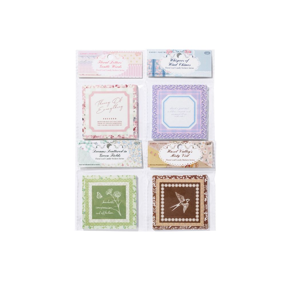 Flower and Leaf Cube Paper Stickers 4 Styles 20 Sheets image 4