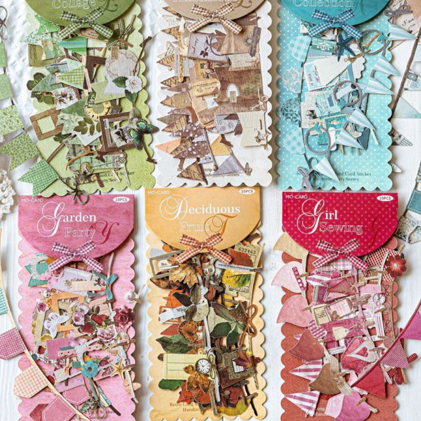 Handmade Party Series Retro Hard Card Stickers 6 Styles image 0
