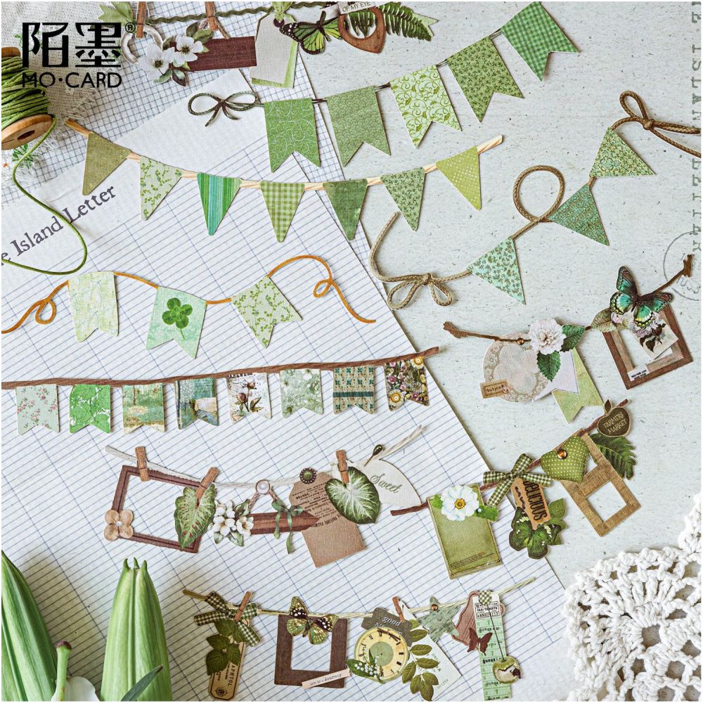 Handmade Party Series Retro Hard Card Stickers 6 Styles image 2