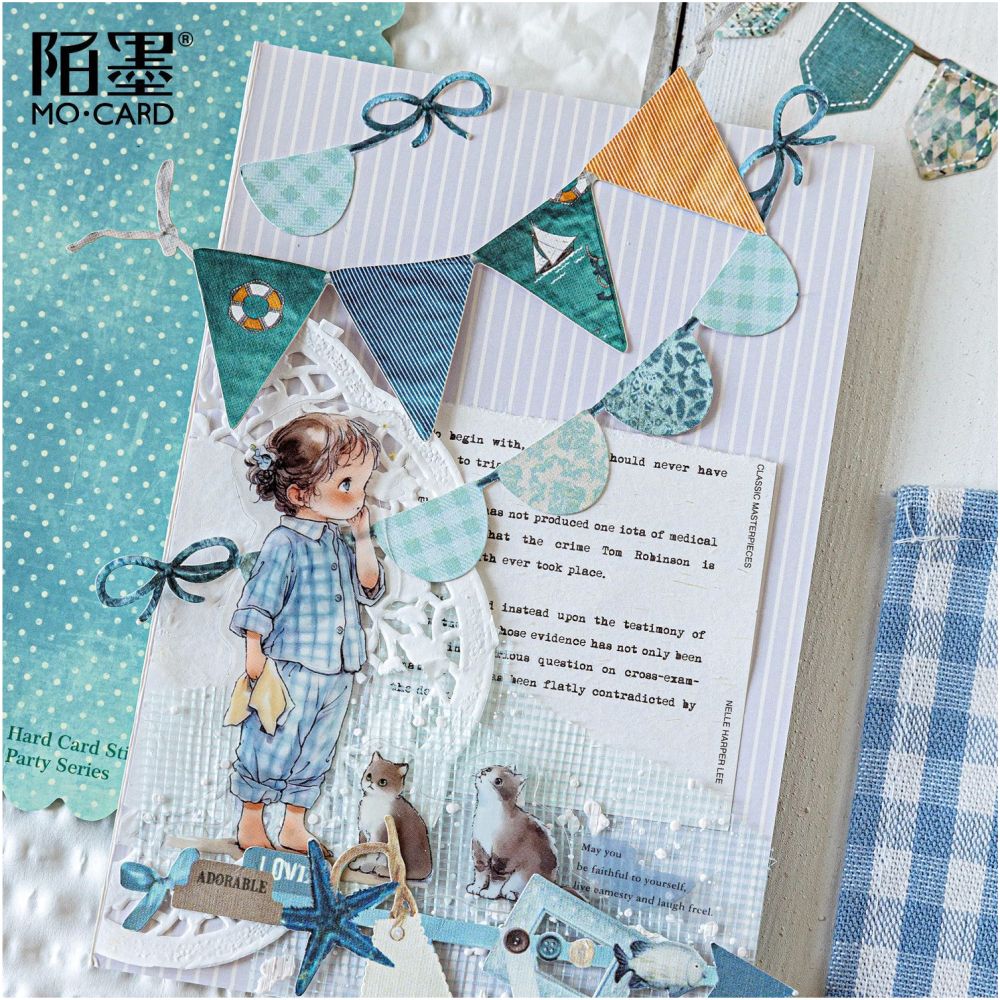 Handmade Party Series Retro Hard Card Stickers 6 Styles image 3
