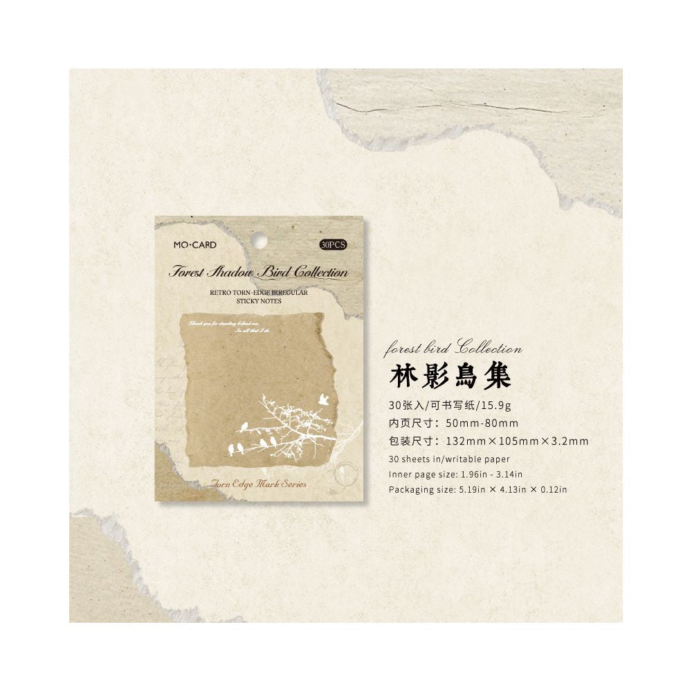 Kraft Paper Shaped Sticky Notes 6 Types 30 Pcs