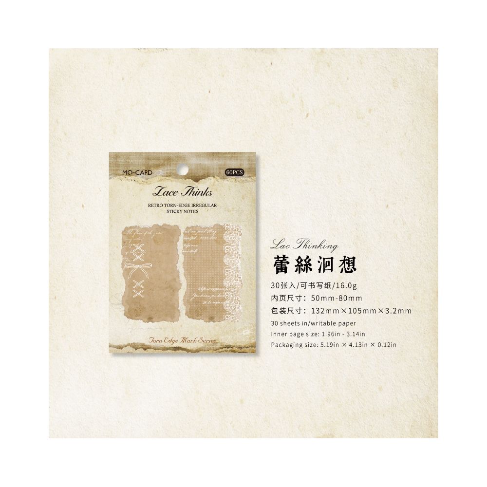 Kraft Paper Shaped Sticky Notes 6 Types 30 Pcs