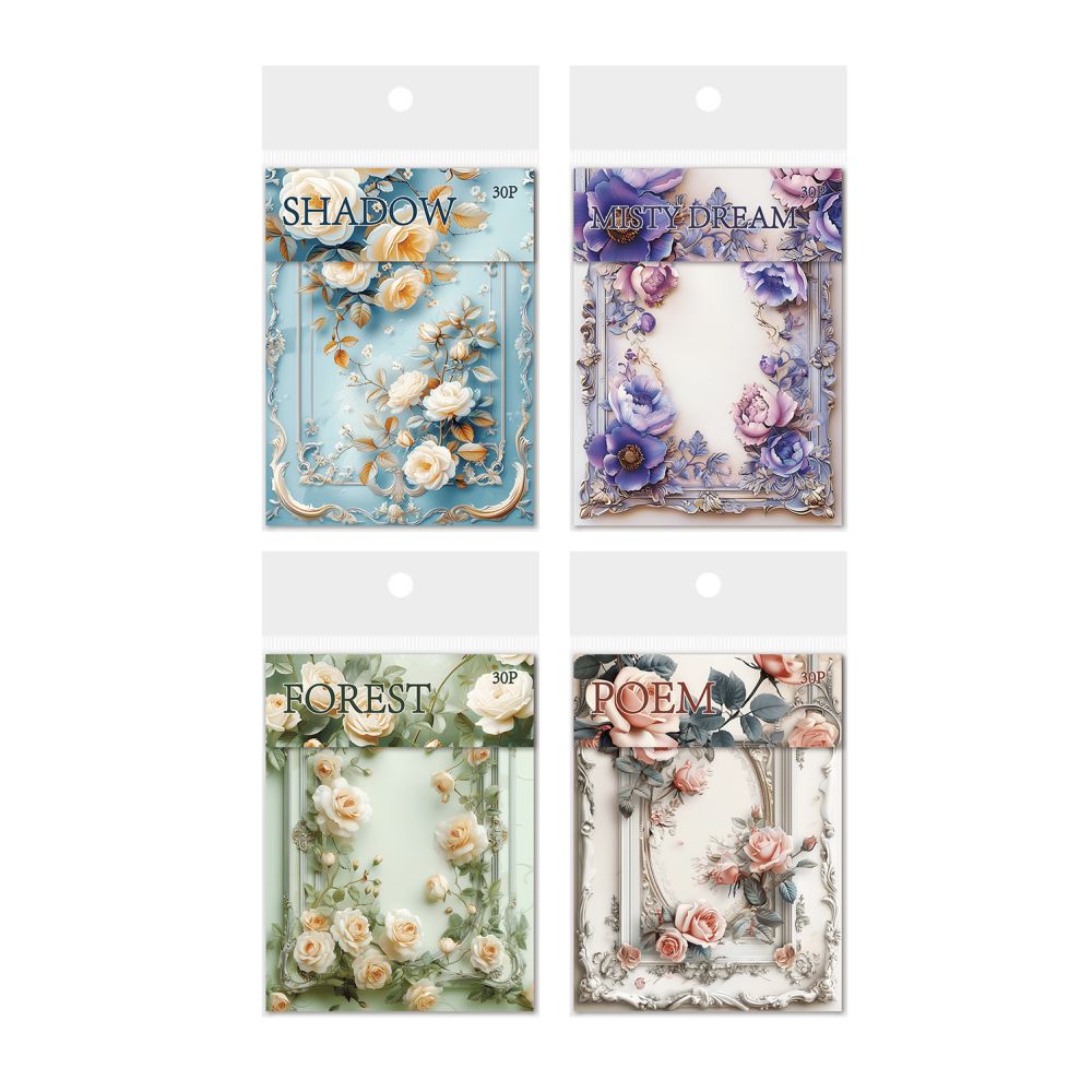 Light Flower Border Series Retro Material Paper 4 Options image 4