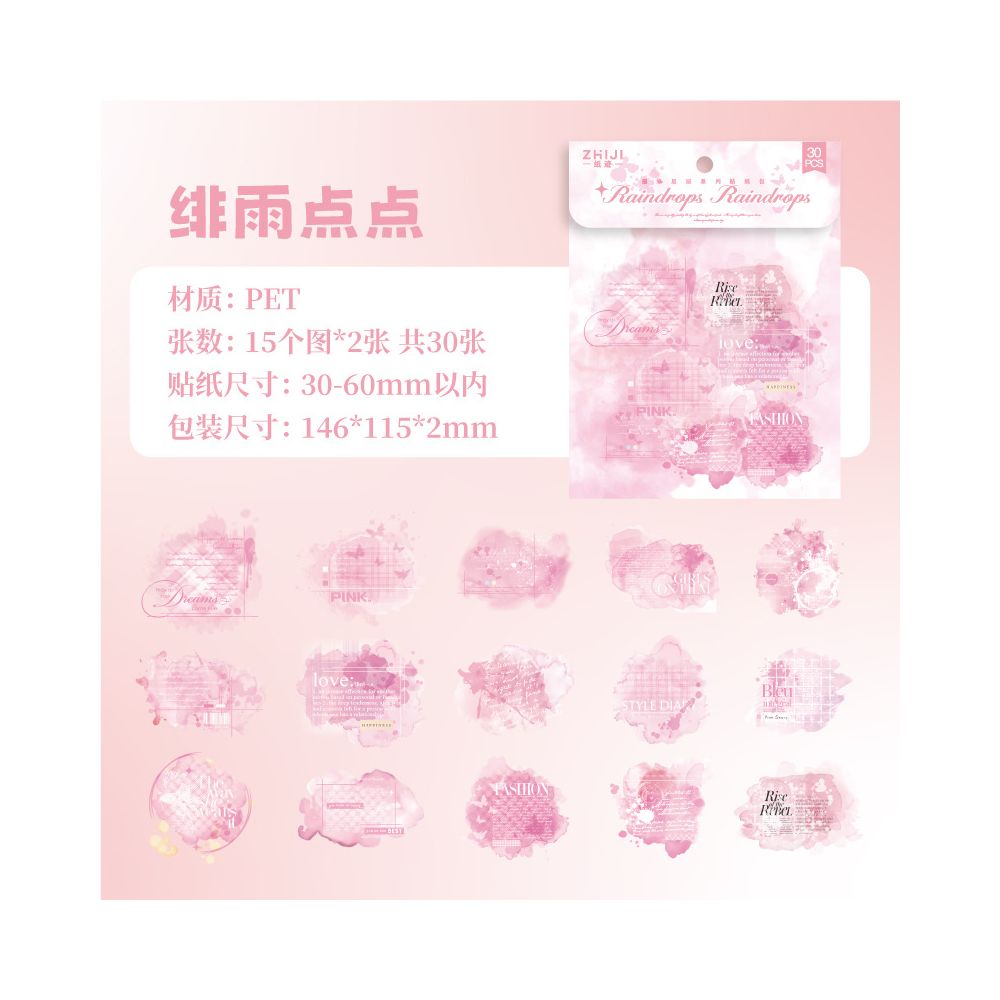 Paper Trace PET White Ink PET Sticker Pack 6 Styles 30 Pcs image 6