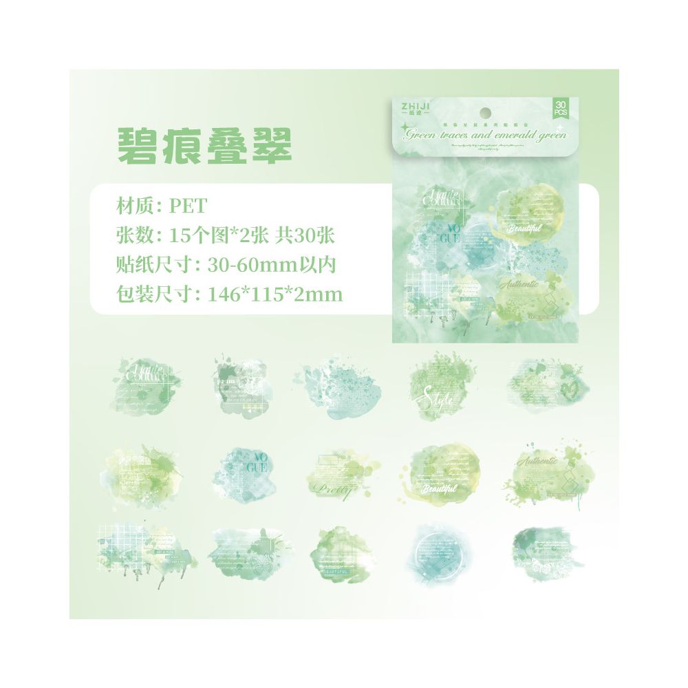 Paper Trace PET White Ink PET Sticker Pack 6 Styles 30 Pcs image 8