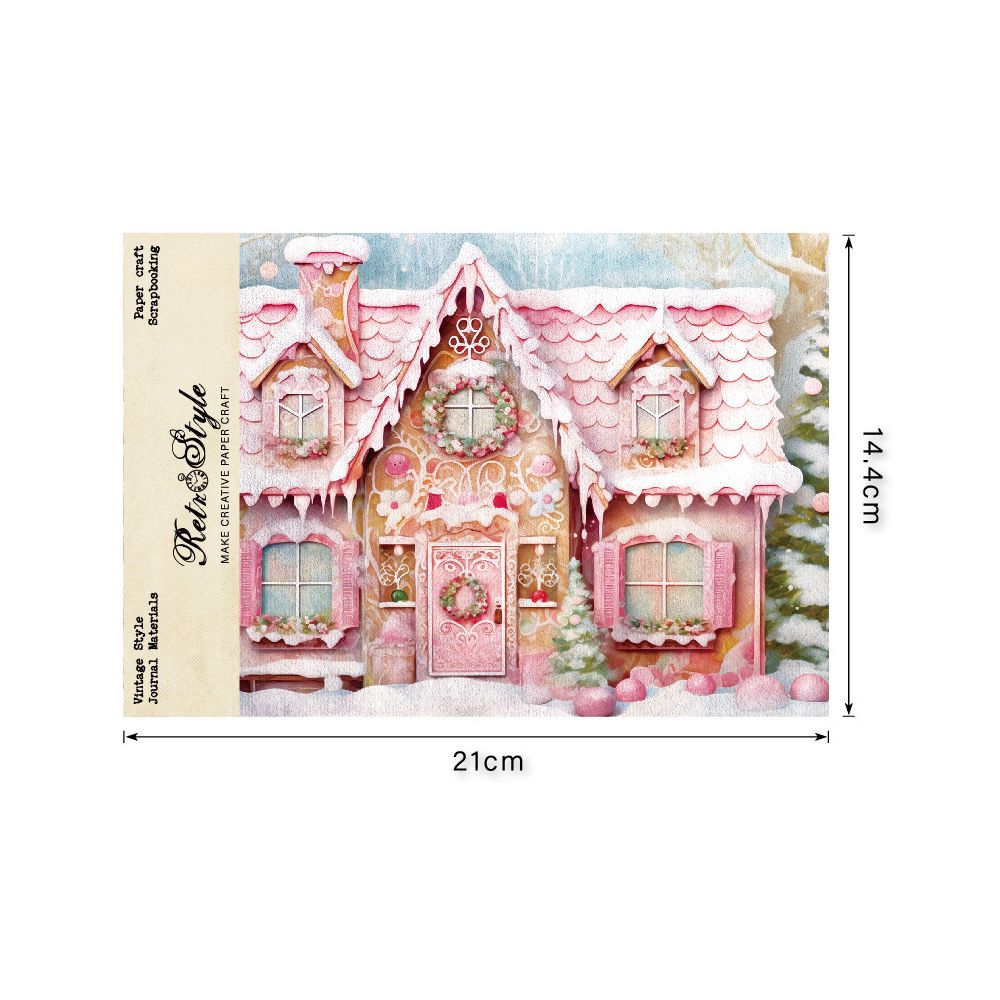 A5 pattern paper 16 sheets Candy Land Winter Theme Material Paper image 4