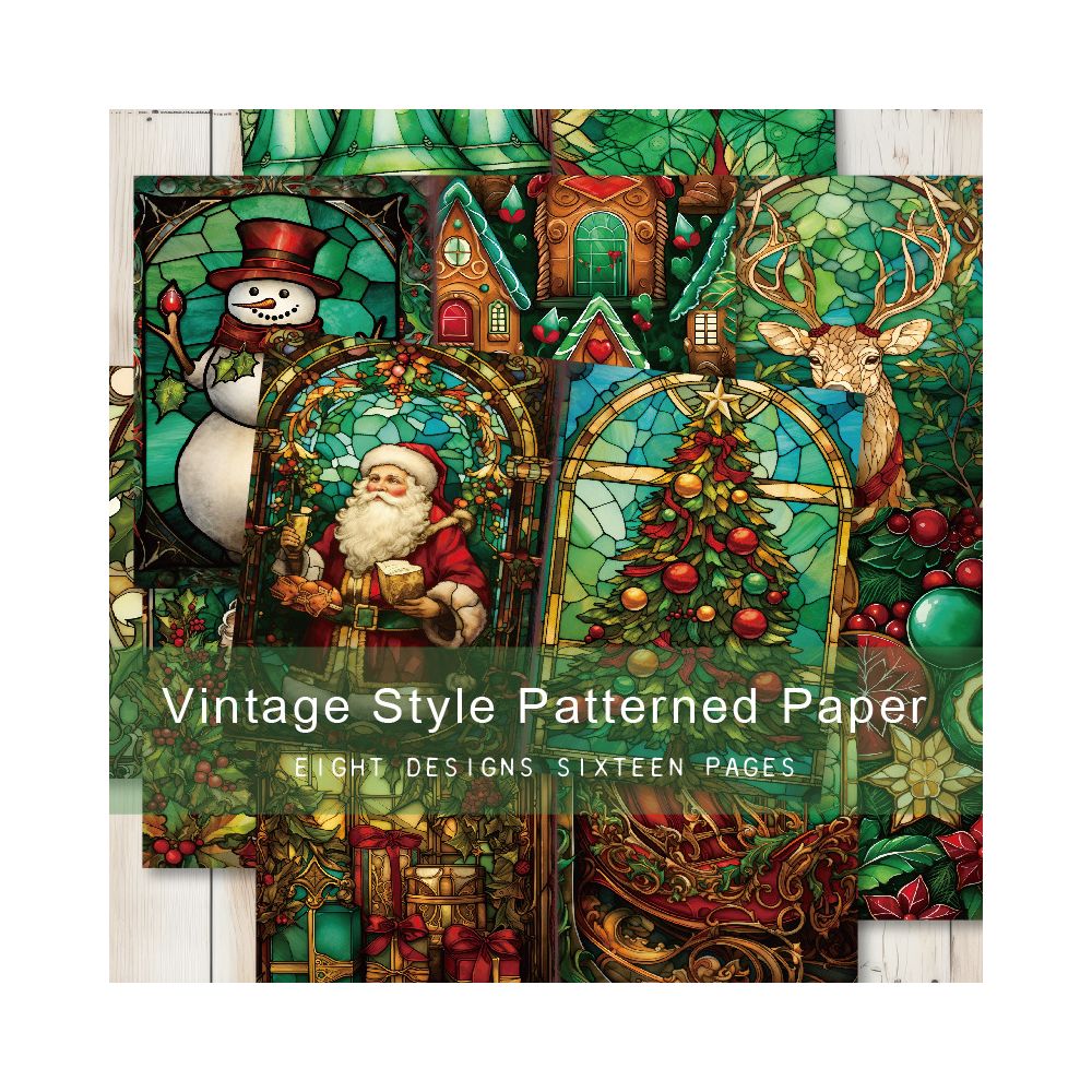 A5 pattern paper 16 sheets Christmas Series Material Paper image 3