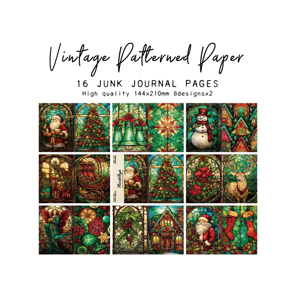 A5 pattern paper 16 sheets Christmas Series Material Paper image 0