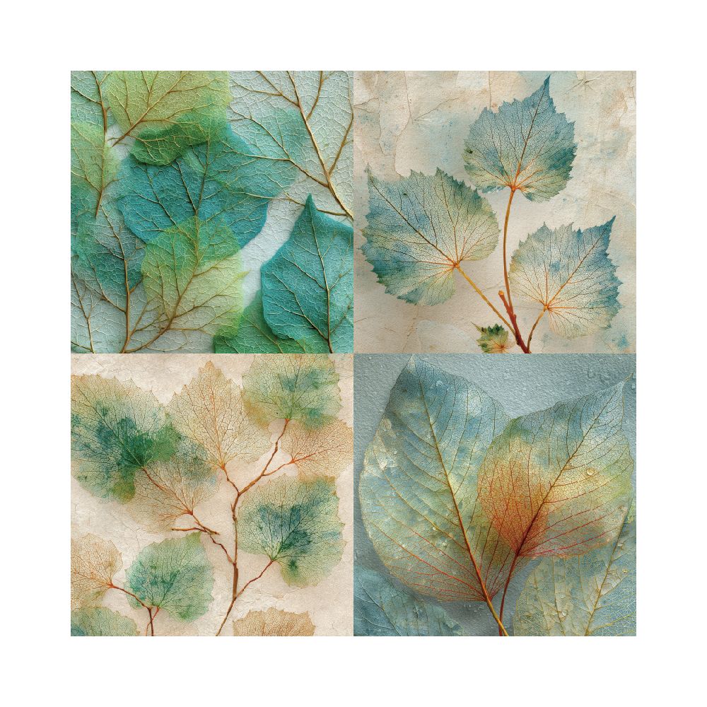 Leaf green nature style material paper image 4