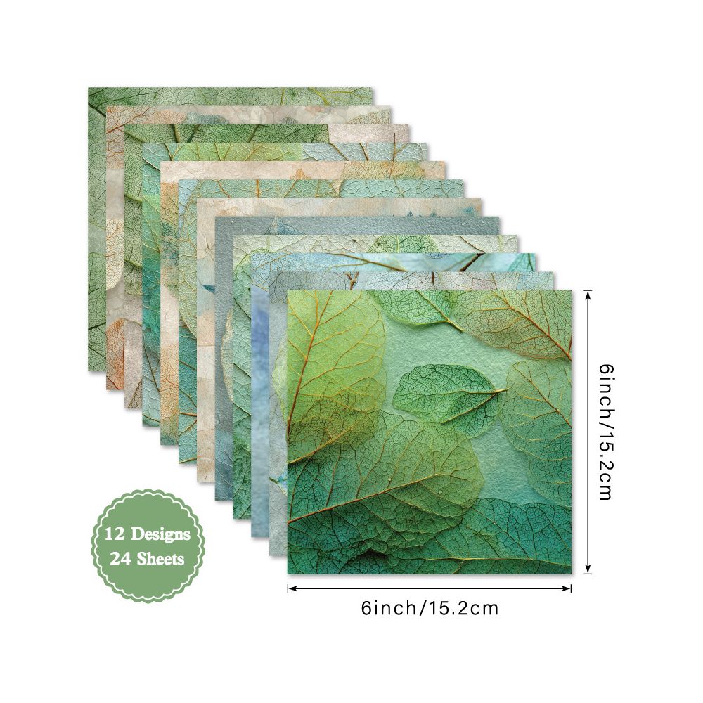 Leaf green nature style material paper image 5