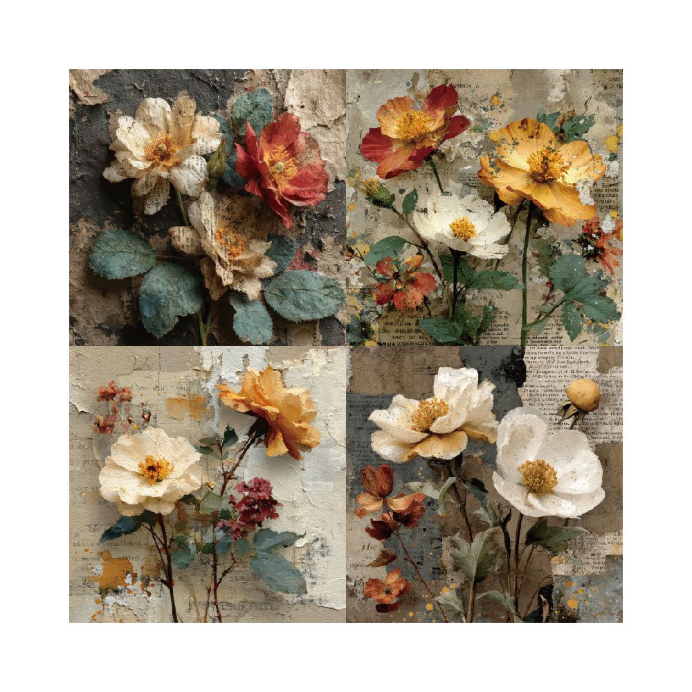 Dark flower aterial paper image 4