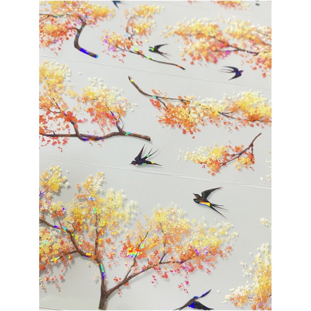 Autumn flowers PET Tape 5 cm 1m image 1