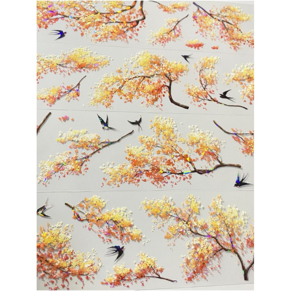 Autumn flowers PET Tape 5 cm 1m image 4