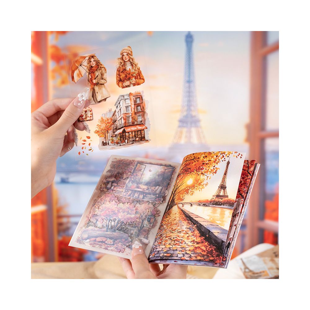 Travel landscape double material sticker book 6 Styles image 0