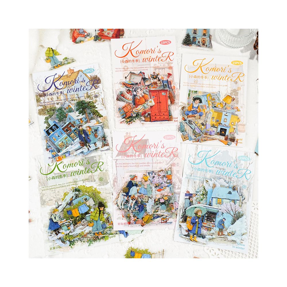 Winter Landscape PET Sticker Pack 6 Types 15 Pcs image 4