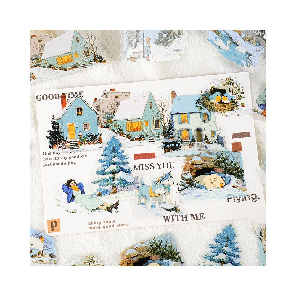Winter Landscape PET Sticker Pack 6 Types 15 Pcs image 7