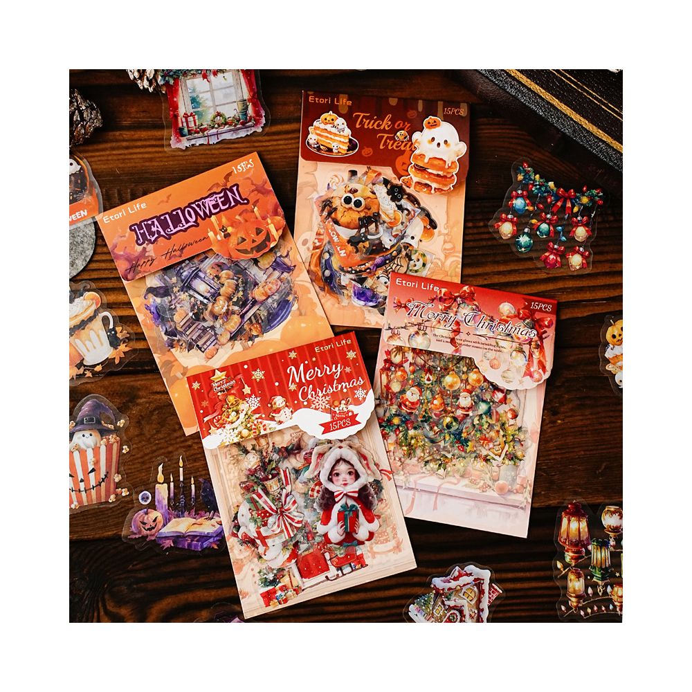 Halloween Christmas New Year Series PET Sticker Pack 4 Options image 0