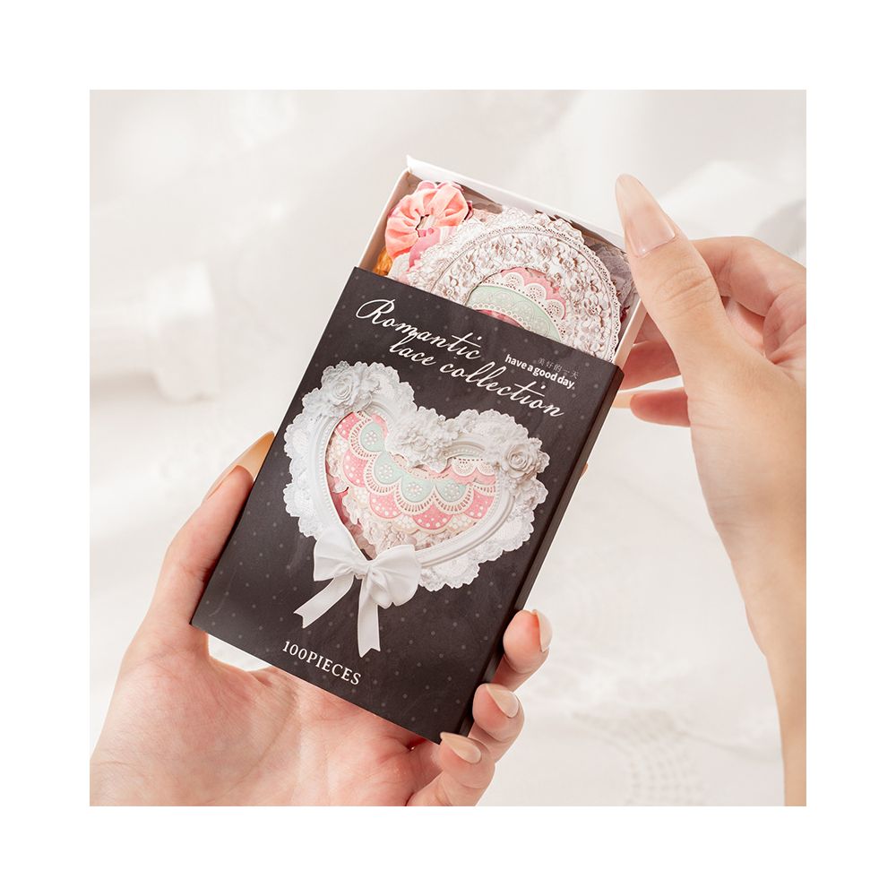 Romantic Lace Collection Lace Theme Paper Sticker Set 100 Sheets image 0