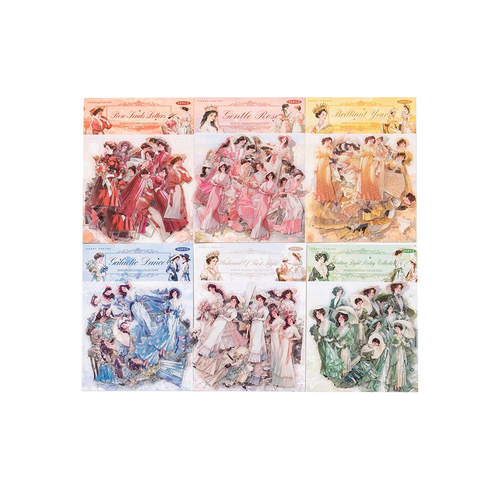 Holiday Series Character PET Stickers 6 Types 40 Pcs image 5