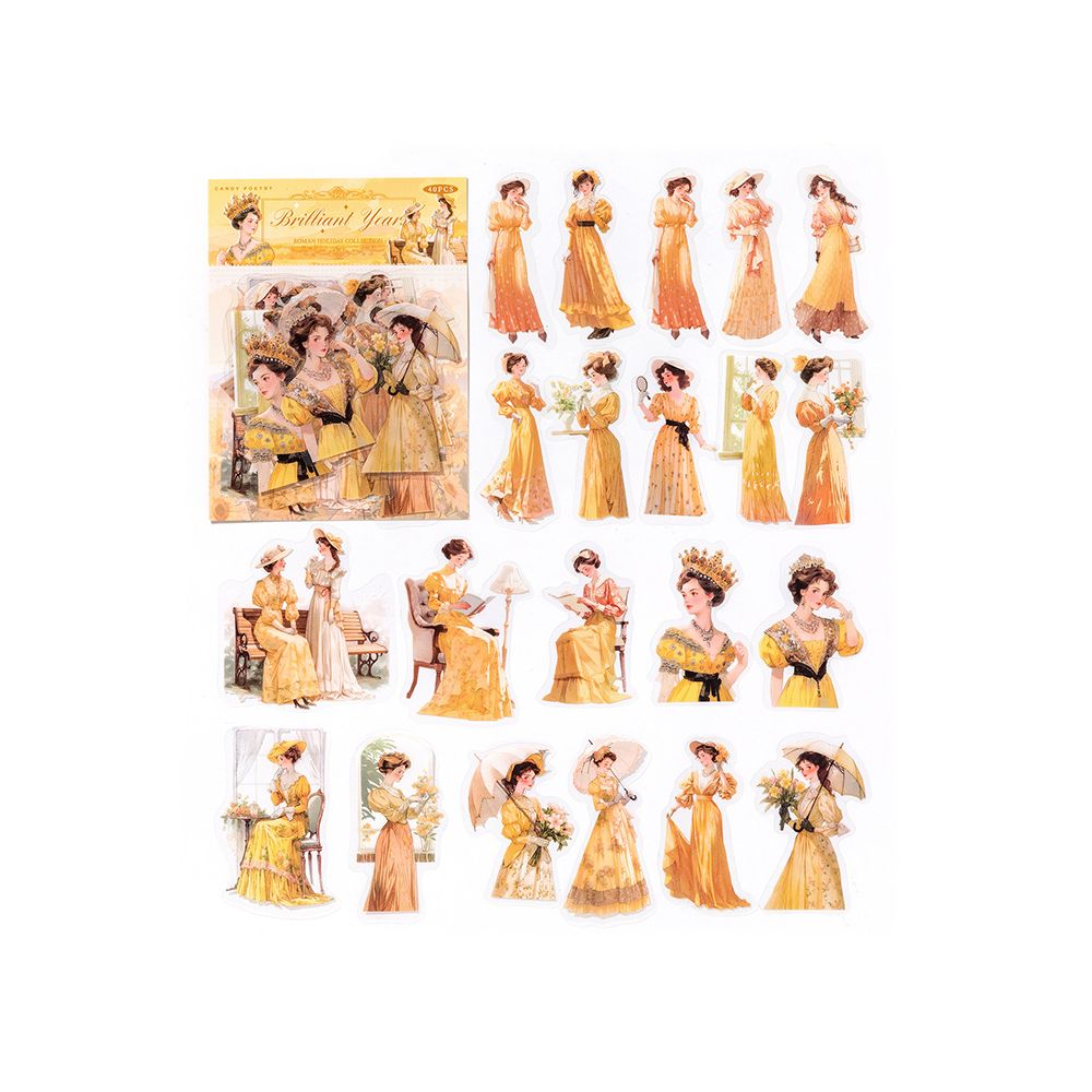 Holiday Series Character PET Stickers 6 Types 40 Pcs